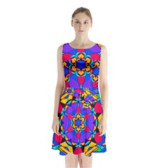 Fairground Sleeveless Waist Tie Chiffon Dress by LW323