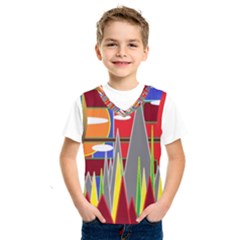 Forrest Sunset Kids  Basketball Tank Top by LW323