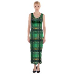 Green Clover Fitted Maxi Dress by LW323