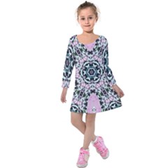 Lacygem-2 Kids  Long Sleeve Velvet Dress by LW323