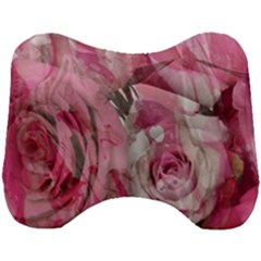 Roses Marbling  Head Support Cushion by kaleidomarblingart