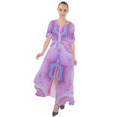 Cotton Candy Waist Tie Boho Maxi Dress by LW323