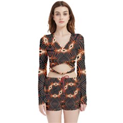 Fun In The Sun Velvet Wrap Crop Top And Shorts Set by LW323