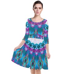 Peacock Quarter Sleeve Waist Band Dress by LW323