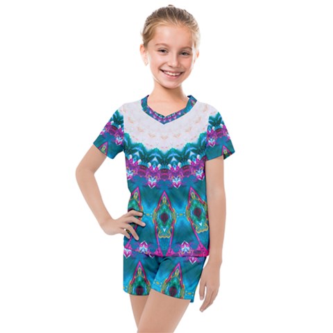 Peacock Kids  Mesh Tee And Shorts Set by LW323