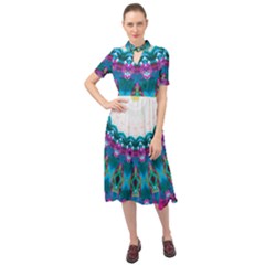 Peacock Keyhole Neckline Chiffon Dress by LW323