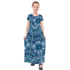 Blue Heavens Kids  Short Sleeve Maxi Dress by LW323