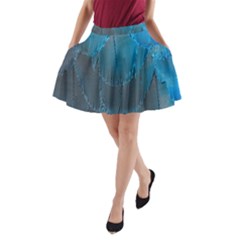 Feathery Blue A-line Pocket Skirt by LW323