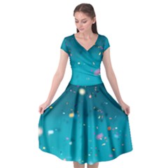 Bluesplash Cap Sleeve Wrap Front Dress by LW323