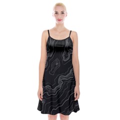 Topography Map Spaghetti Strap Velvet Dress by goljakoff