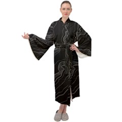 Topography Map Maxi Velour Kimono by goljakoff
