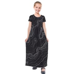 Topography Map Kids  Short Sleeve Maxi Dress by goljakoff