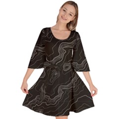 Topography Map Velour Kimono Dress by goljakoff