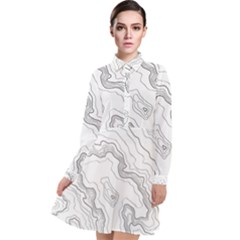 Topography Map Long Sleeve Chiffon Shirt Dress by goljakoff