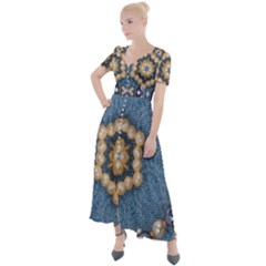 Denimpearls Button Up Short Sleeve Maxi Dress by LW323