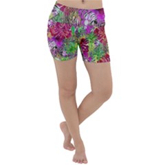 Jungle Love Lightweight Velour Yoga Shorts by PollyParadise