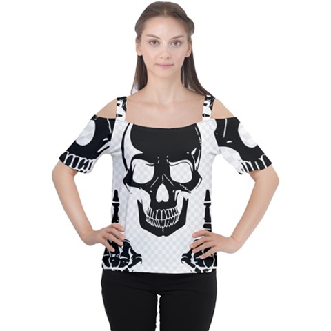 Bad 2 The Bone Cutout Shoulder Tee by MrsTheDON