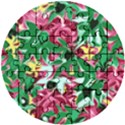 Floral-Abstract Wooden Puzzle Round View1