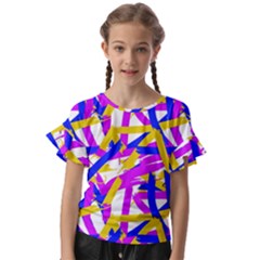 Colored Stripes Kids  Cut Out Flutter Sleeves by UniqueThings