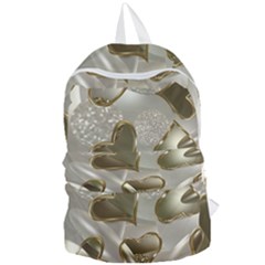   Golden Hearts Foldable Lightweight Backpack by Galinka