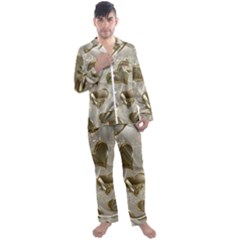   Golden Hearts Men s Long Sleeve Satin Pajamas Set by Galinka