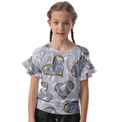  Gold Hearts Kids  Cut Out Flutter Sleeves by Galinka