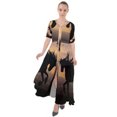 Evening Horses Waist Tie Boho Maxi Dress by LW323