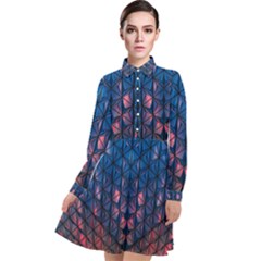 Abstract3 Long Sleeve Chiffon Shirt Dress by LW323