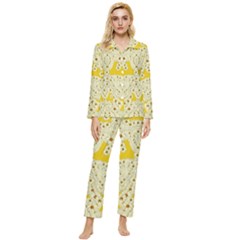 Sunshine Colors On Flowers In Peace Womens  Long Sleeve Pocket Pajamas Set by pepitasart