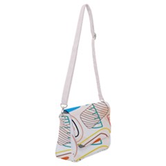 Pastel Abstract Pattern With Beige, Coffee Color Strap Shoulder Bag With Back Zipper by Casemiro
