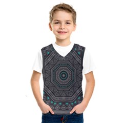 Mandala Vert Noir Pattern Kids  Basketball Tank Top by alllovelyideas