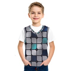 Pattern Abstrat Geometric Blue Grey Kids  Basketball Tank Top by alllovelyideas