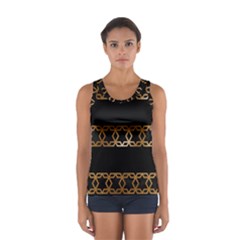 Pattern Geometric Gold Black Sport Tank Top  by alllovelyideas