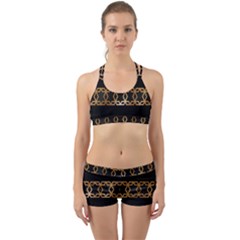 Pattern Geometric Gold Black Back Web Gym Set by alllovelyideas