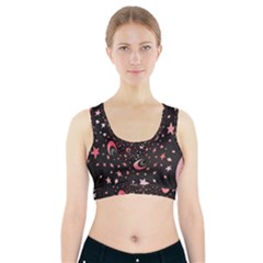 Pattern Lune Étoile Profondeur Sports Bra With Pocket by alllovelyideas