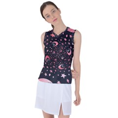 Pattern Lune Étoile Profondeur Women s Sleeveless Sports Top by alllovelyideas