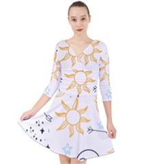 Pattern Mystic Quarter Sleeve Front Wrap Dress by alllovelyideas