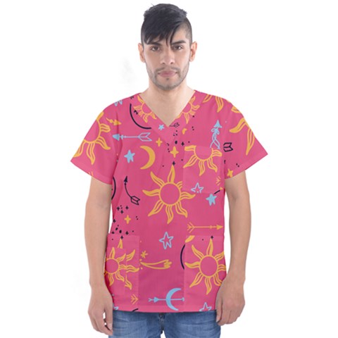 Pattern Mystic Color Men s V-neck Scrub Top by alllovelyideas