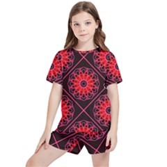 Mandala Colore Abstraite Kids  Tee And Sports Shorts Set by byali