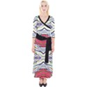 Bohemian Colorful Pattern B Quarter Sleeve Wrap Maxi Dress View1