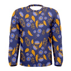 Folk Floral Art Pattern  Flowers Abstract Surface Design  Seamless Pattern Men s Long Sleeve Tee by Eskimos