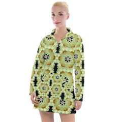 Summer Sun Flower Power Over The Florals In Peace Pattern Women s Long Sleeve Casual Dress by pepitasart