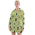 Summer Sun Flower Power Over The Florals In Peace Pattern Women s Long Sleeve Casual Dress View1