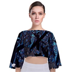 Sputnik Tie Back Butterfly Sleeve Chiffon Top by MRNStudios