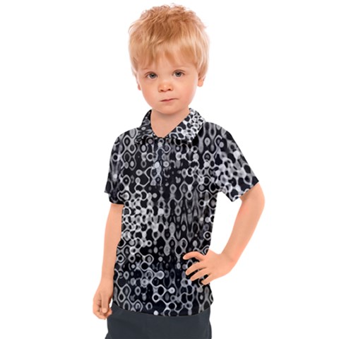 Black And White Modern Abstract Design Kids  Polo Tee by dflcprintsclothing