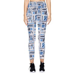 Ethnic Geometric Abstract Textured Art Pocket Leggings  by dflcprintsclothing