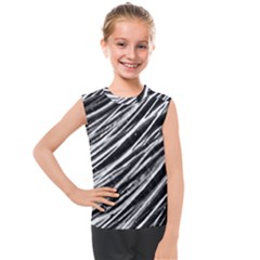 Galaxy Motion Black And White Print Kids  Mesh Tank Top by dflcprintsclothing