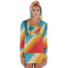 Classic Retro Stripes Long Sleeve Hooded T-shirt by AlphaOmega