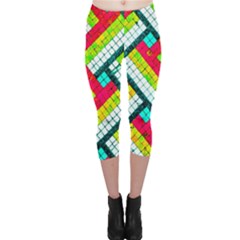 Pop Art Mosaic Capri Leggings  by essentialimage365