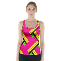 Pop Art Mosaic Racer Back Sports Top by essentialimage365